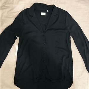 Wilfred Womens Tulum Black Button-Up Blouse